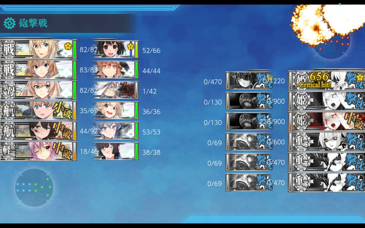 Rabbitmomo11's tweet photo. E5-4破砕せずに突入した初回でまさかの昼戦にて終了。
T字有利がひけ、航空隊と支援艦隊で敵第二艦隊からの先制雷撃を防ぎ、ロイヤルタッチがしっかり発動するという色々噛み合った形ですがこれで全海域作戦成功です！！ https://t.co/yjRcavJyT5