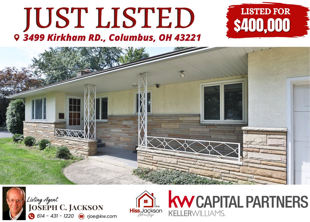 jcjackson's tweet photo. 🏡 JUST LISTED in Upper Arlington!

3BR | 2BA ranch with ~1,280 sq. ft., tandem garage &amp; great landscaping.

Great potential for an owner-occupant or investor!

#UpperArlington #ColumbusOH #RealEstate https://t.co/xquvUsqBY2