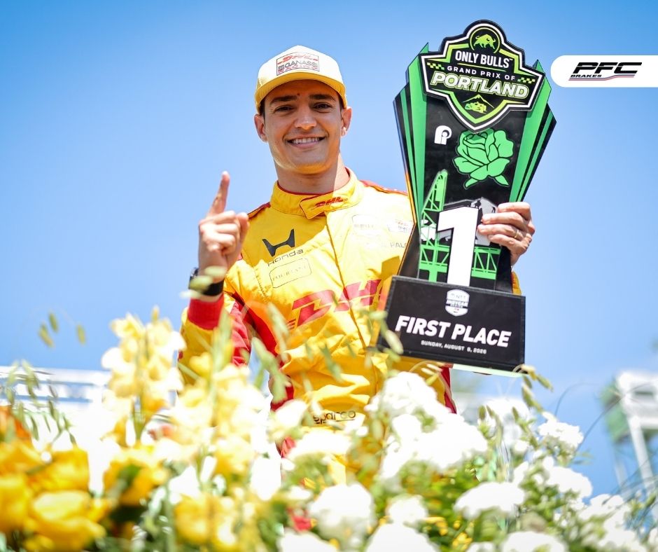 PFCbrakes's tweet photo. Congratulations to Alex Palou on an incredible win at #Portland! 🏆🏁 Another outstanding performance in the books! #NTT #INDYCAR https://t.co/iy1CB6mpQx