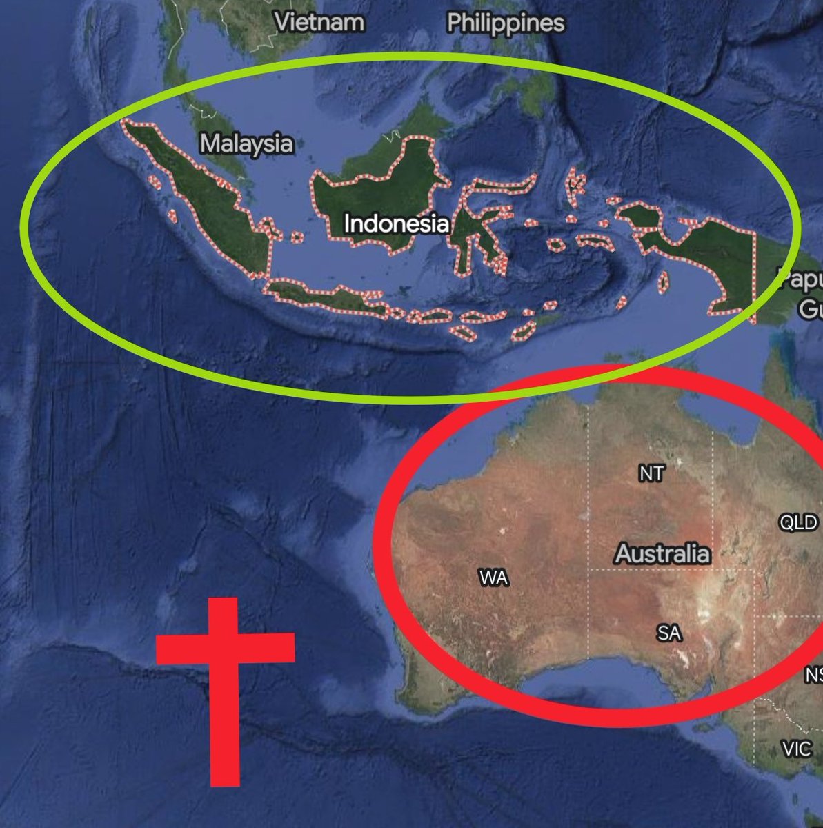 Nath_limited_ed's tweet photo. لا ادري ما علاقة الدين بالمناخ!!!
هذه اندونيسيا المسلمة واستراليا المسيحية https://t.co/dPOZzfVVVZ