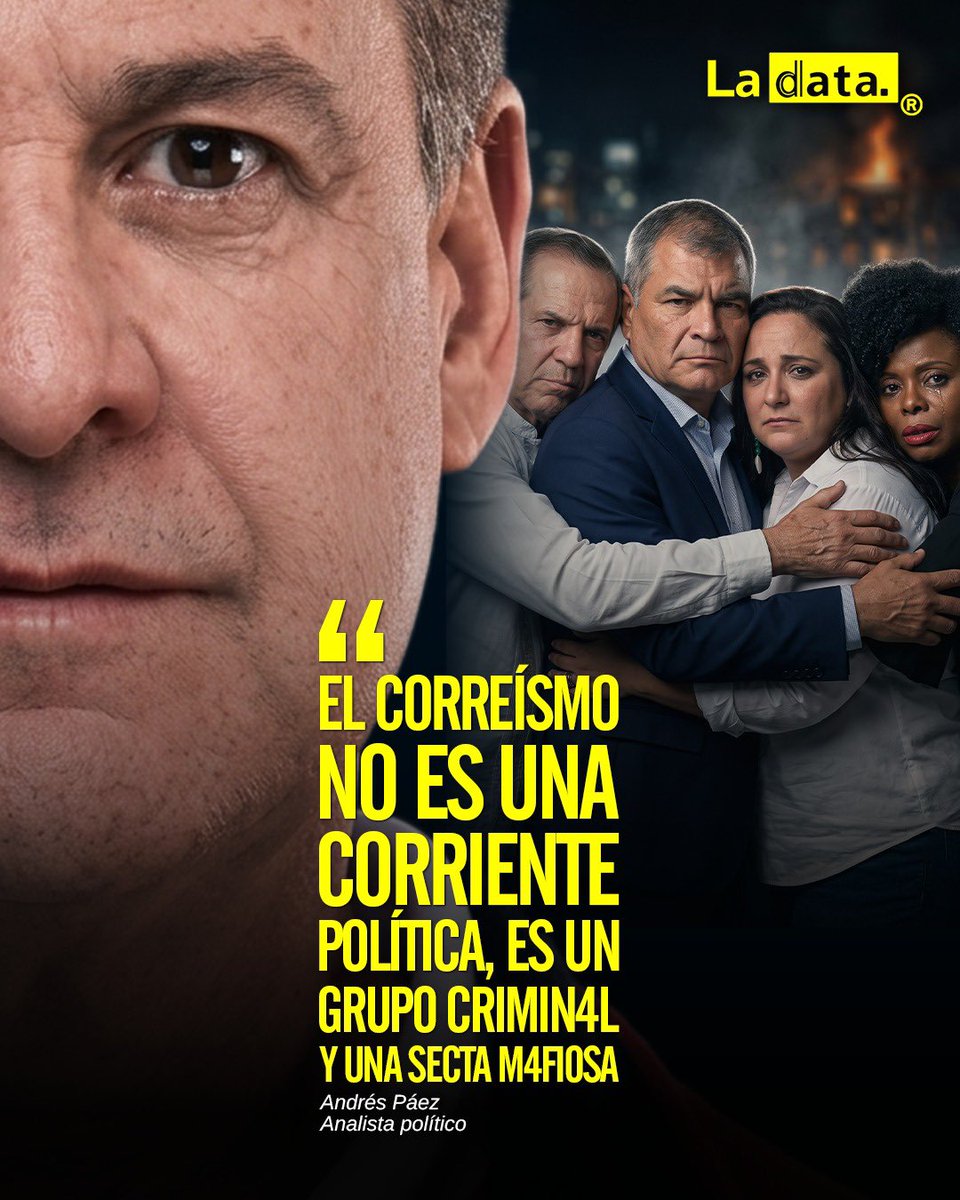 ladataec's tweet photo. #Tendencia "El correísmo no es una corriente política, es un grupo crimin4l y una secta m4fiosa"

Durante su intervención en el programa Políticamente Correcto, el analista político Andrés Páez, cuestionó duramente a quienes asumen una postura condescendiente frente al correísmo, afirmando que este movimiento no es una corriente política tradicional, sino "un grupo crimin4l y una secta m4fiosa" que opera en la política ecuatoriana. Asimismo, Páez advirtió que el correísmo corre el riesgo de diluirse frente a aquellos actores que intentan impulsar un proyecto propio bajo la etiqueta de una "tercera vía"

@ladataec 👈

#ladata #TendenciaPolítica #AndrésPáez  #Correísmo