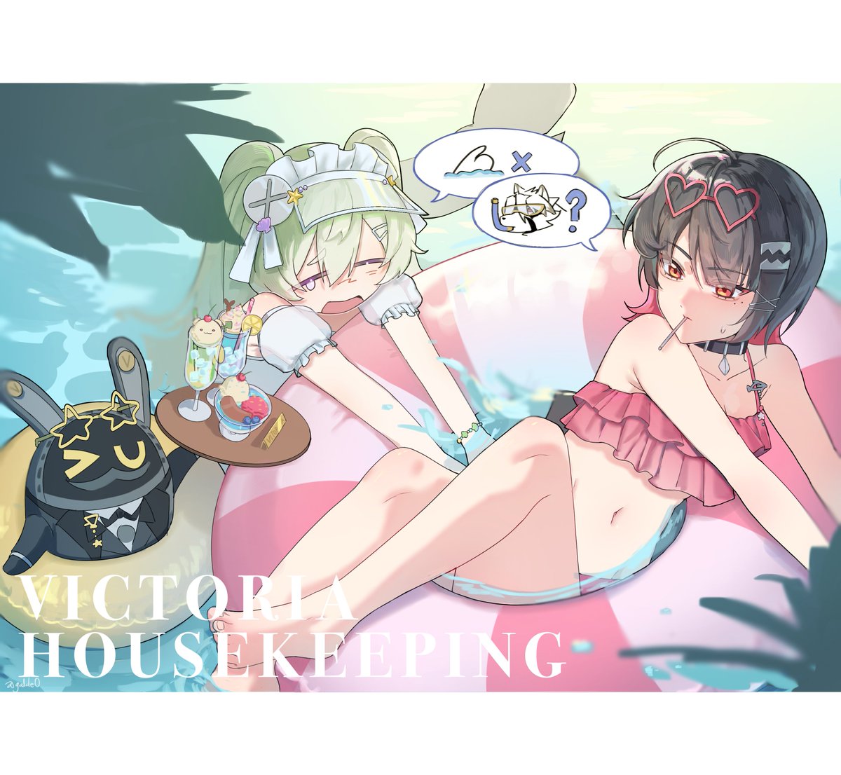 reed0_'s tweet photo. 빅토리아 하우스키핑의 여름 휴가!🏖
#zzzeroIllustration https://t.co/2qDk4xwUav
