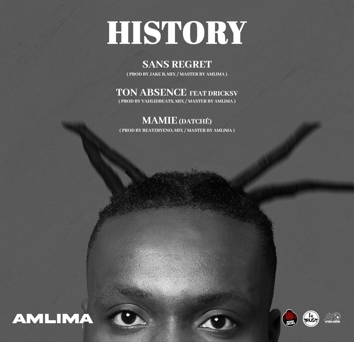 ag_amlimavi's tweet photo. Voici la tracklist de mon nouvel EP << HISTORY >> dont un feat avec @dricksv.off

Rendez-vous le samedi 15 Août 

#Amlima #MondeAmlimaMusic #LeTrustAgency #AyoVisuals https://t.co/QeiKjE5lmq