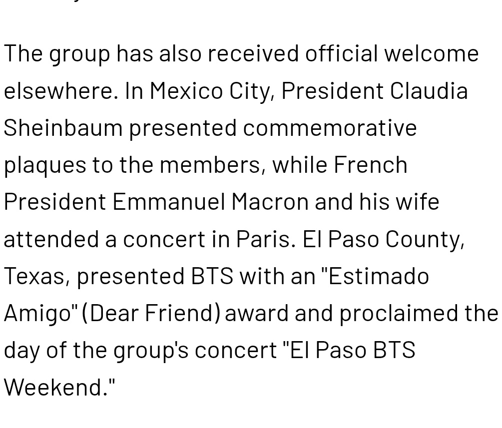 Yoon_kookie97's tweet photo. BTS influence is so huge, From presidents to city councils, BTS is receiving official welcomes everywhere. Their impact speaks for itself 🔥

#BTS_WORLDTOUR_ARİRANG https://t.co/jiQCZgMIUp