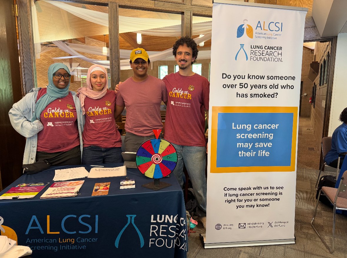 AmLungCSI's tweet photo. 🫁💙 Community Wellness & Cancer Awareness — University of Minnesota Twin Cities ALCSI!!!

The University of Minnesota Twin Cities ALCSI chapter recently joined the Colors of Cancer, Health & Wellness Expo in Plymouth, MN, connecting with community members and sharing important information about lung cancer and lung cancer screening!!!

Held as a community health fair, the event provided an opportunity to have meaningful conversations about prevention, screening eligibility, and the importance of finding lung cancer early. By bringing screening education directly into the community, our team helped make potentially lifesaving information more accessible to those who may benefit from it!!!

We are grateful for the opportunity to connect with the Plymouth community and contribute to a day focused on cancer awareness, health, and wellness! 🙌🫁💙

#LungCancerAwareness #LungCancerScreening #ALCSI #CommunityOutreach #HealthEducation #EarlyDetection