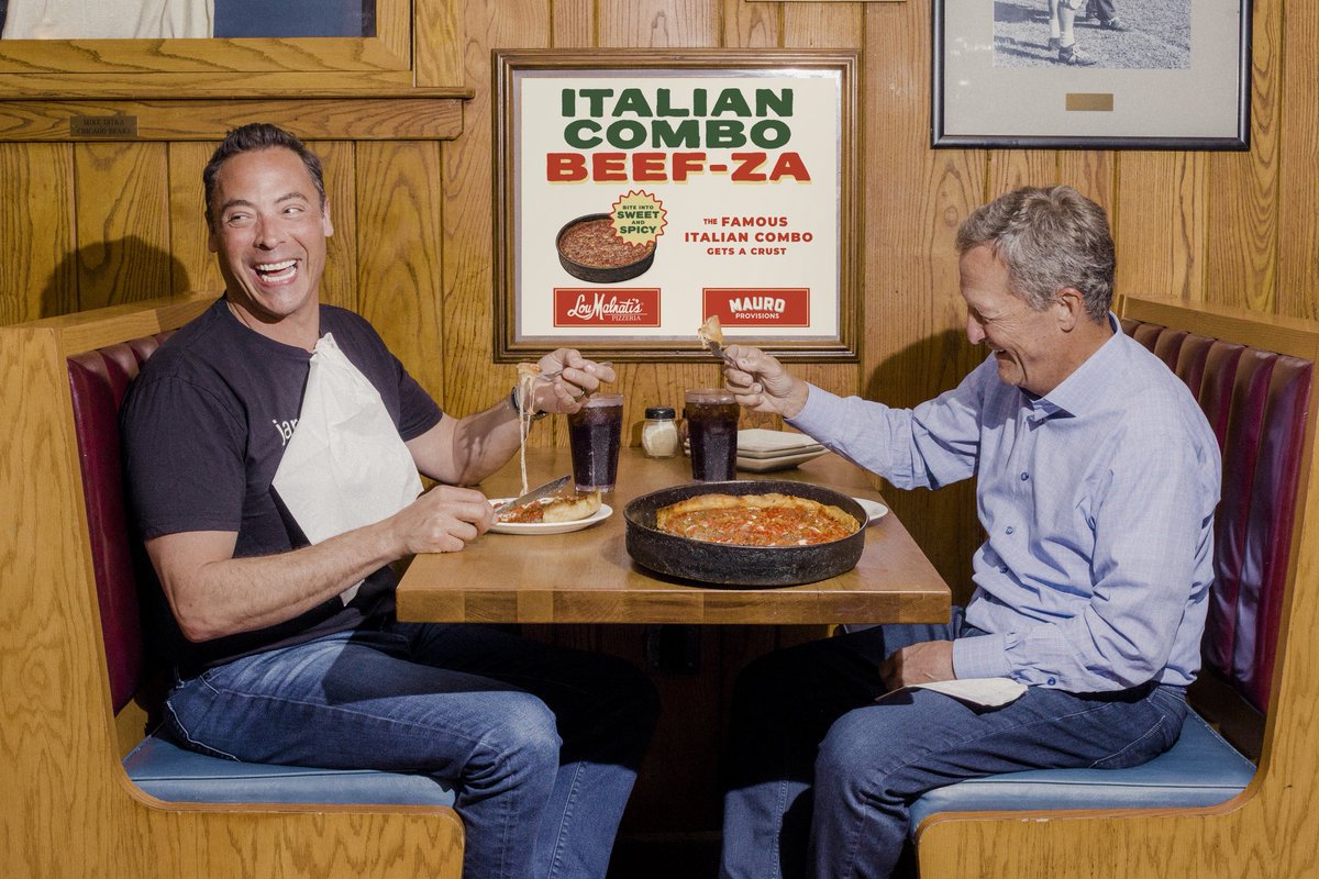 TastesofChicago's tweet photo. Two iconic Chicago food families. One legendary deep dish. 🍕
 
The Italian Combo Beef-Za is now shipping nationwide, frozen and ready to bake for a limited time. https://t.co/QZn7ZJK2JC