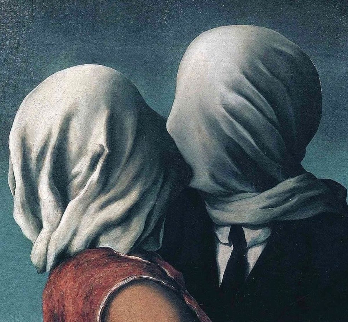 MasterpiecesArc's tweet photo. The Lovers by René Magritte https://t.co/1VCjtfVMBC