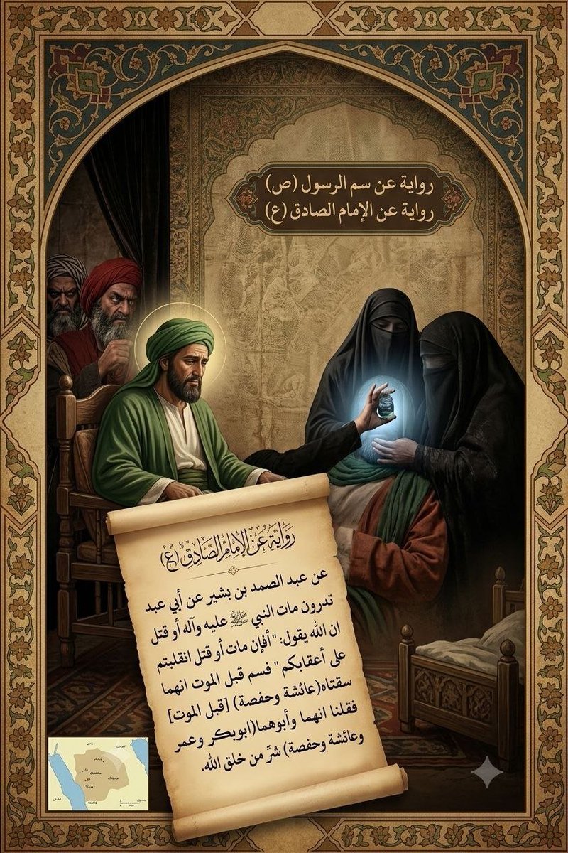 azhj129200's tweet photo. المجرمتان الكافرتان عائشة وحفصة تآمرتا مع أبويهما الملعونين على اغتيال رسول الله صلى الله عليه وآله وقتلتاه بالسم

#انهما_سمتاه https://t.co/Un1fsA3YWi