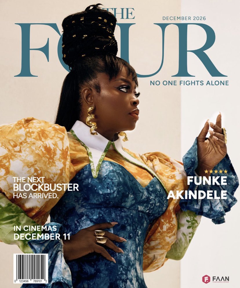 OgundipeAbolaji's tweet photo. Proud to be part of this one. ❤️
The next blockbuster has arrived.
THE FOUR
No One Fights Alone.
A @funkeakindele Film.
In cinemas December 11, 2026. 🎬
#TheFour #NoOneFightsAlone #TheNextBlockbuster #FunkeAkindeleNetwork #December11 https://t.co/qeIkF1tTpV