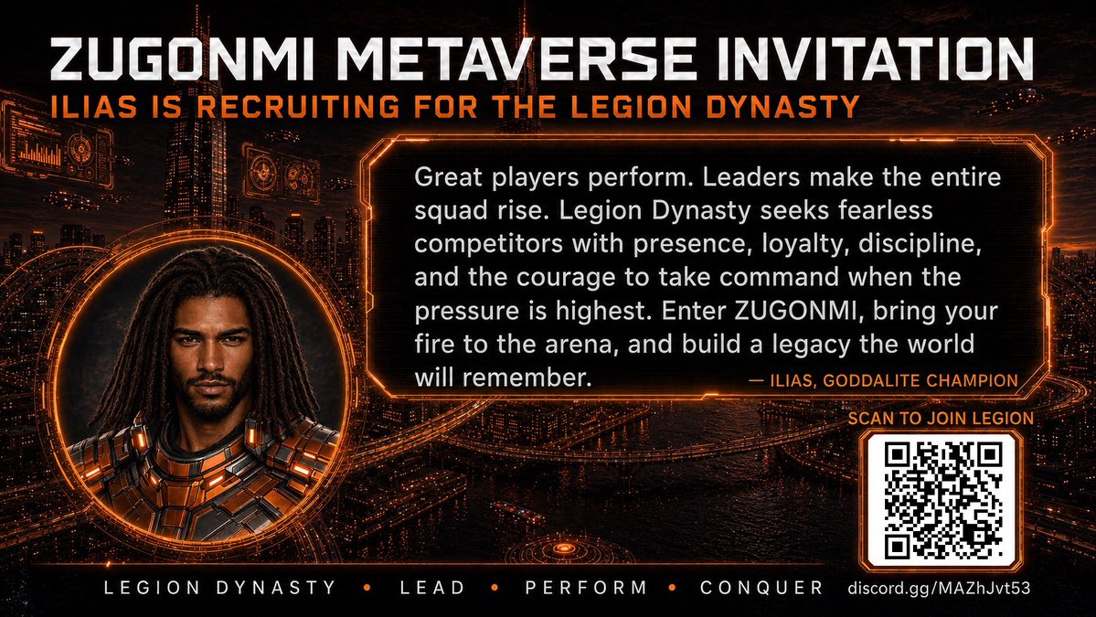 ZUGONMI's tweet photo. JOIN THE LEGION DYNASTY - Ilias https://t.co/tKlGLSRSCp