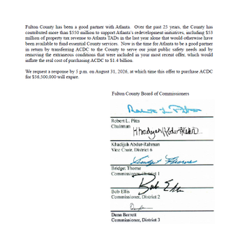 rahulbali's tweet photo. UPDATE: Fulton County offers to buy the Atlanta City Detention Center (ACDC) for $56.5 million. The letter addressed to Atlanta Mayor Andre Dickens is signed by five of the six current Fulton County Commissioners. #gapol #atlpol @andreforatlanta
More of the backstory here: https://t.co/0DBX4YlBgM