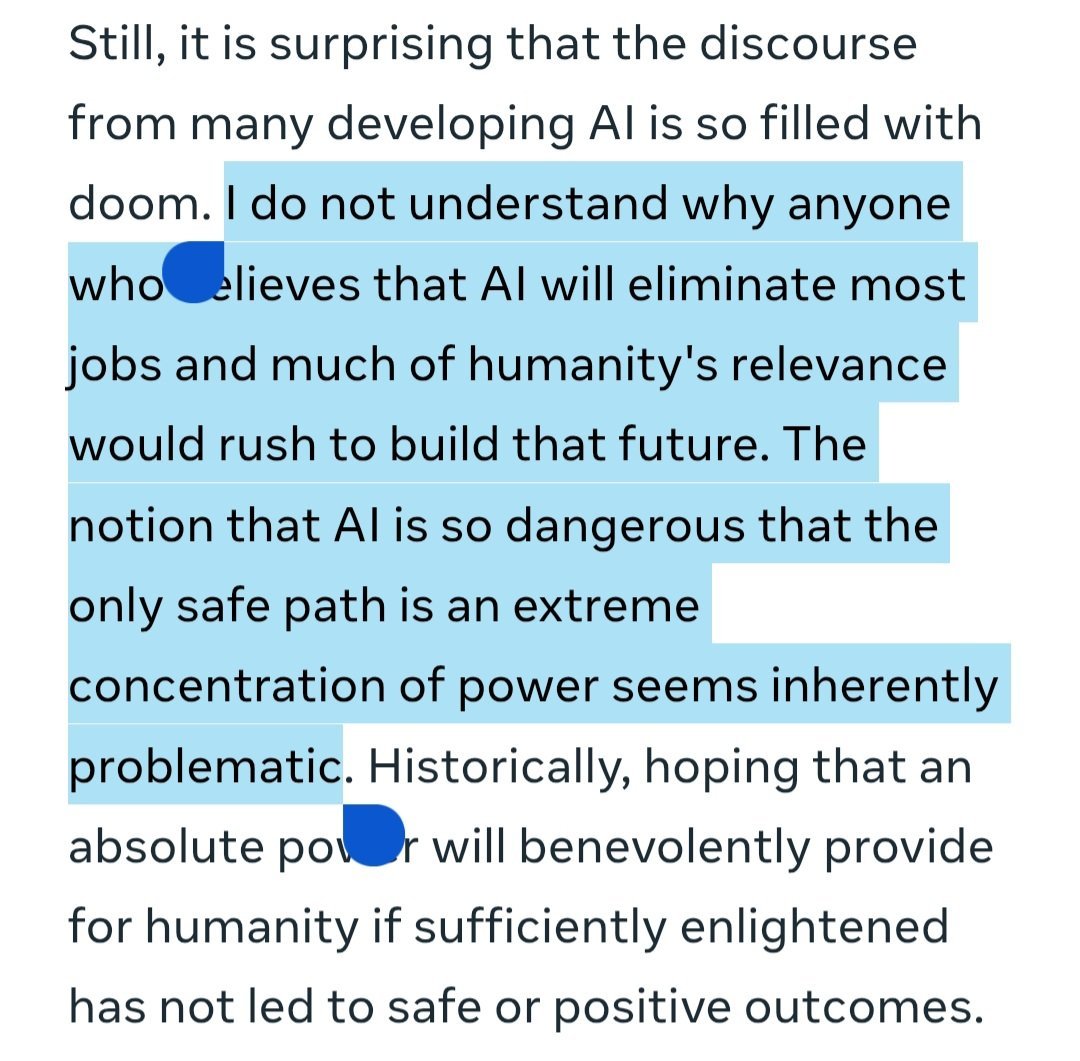 luke_metro's tweet photo. I get why many VC/exec types like to go on anti-doomer rants 

but the EA/xrisk people both accurately predicted the future and built it themselves in the same time period when the rest of tech was shilling crypto scams

that's just a hard credibility gap to close https://t.co/HJ2pJkIXTQ
