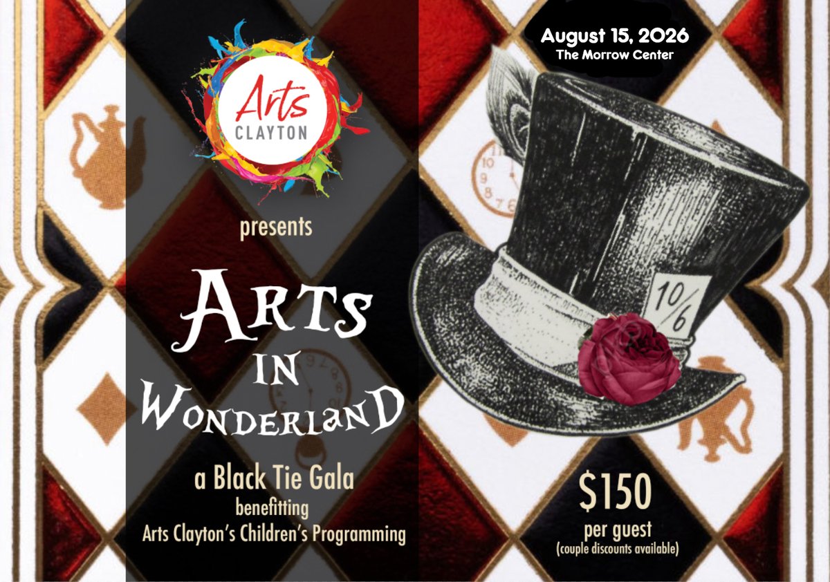 CCPSNews's tweet photo. Come see us in your best Black Tie this week! Arts in Wonderland will be Saturday, August 15 at the Morrow Center. 🎩 Get ready for a night full of food, auctions, and raffles. Doors open at 6:30pm. Bring your friends and tell a friend. You don’t want to miss this! #ccps https://t.co/zsHwozMUuR
