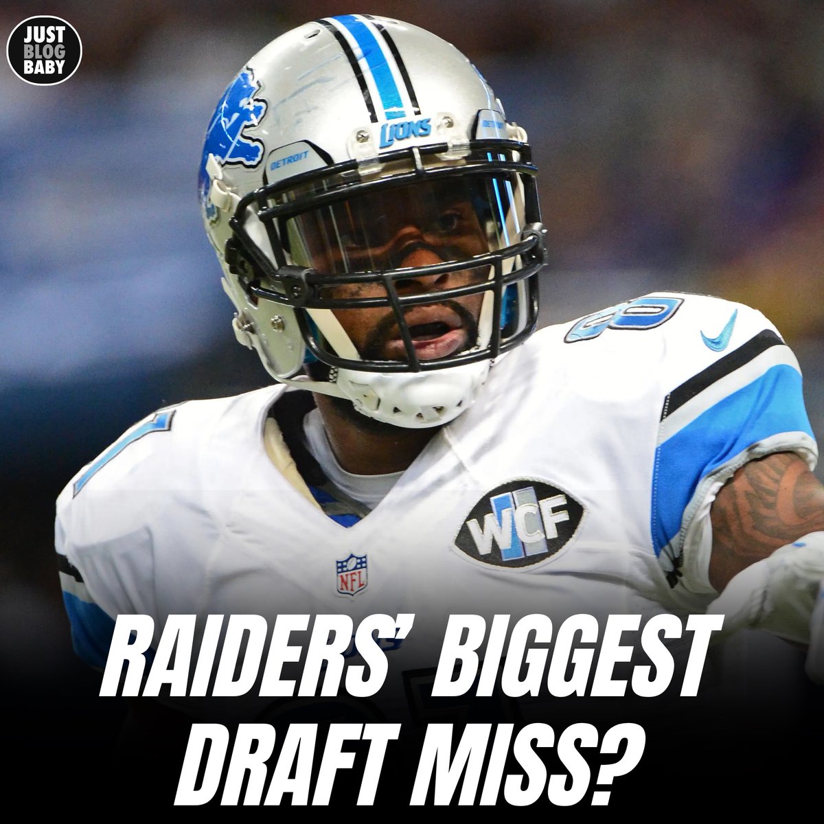 JustBlogBaby's tweet photo. Who is the Raiders' biggest draft miss of all time?

This would be a player who was taken just after an Oakland/Las Vegas pick that turned out to be way better than the Silver &amp; Black's selection.

We'll start: Calvin Johnson, taken one pick after JaMarcus Russell in 2007. https://t.co/GPGsnzU9wy