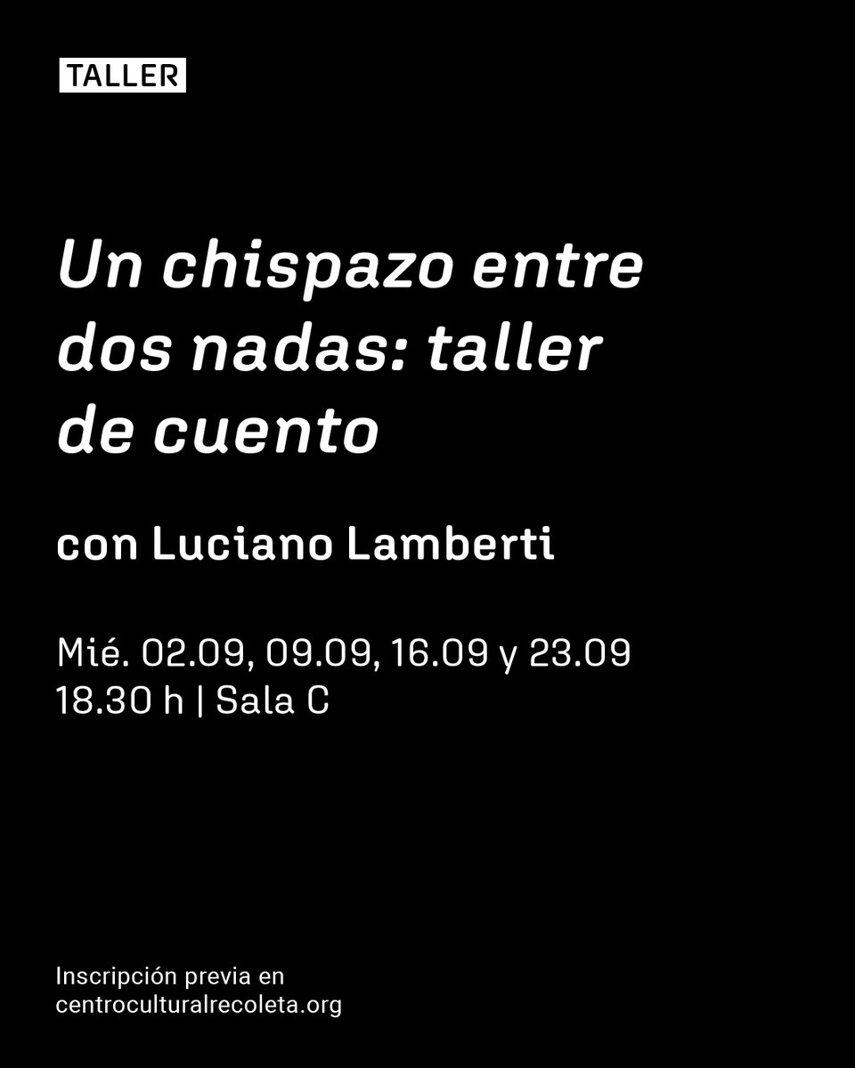 ElRecoleta's tweet photo. ✨TALLERES DE SEPTIEMBRE✨

Ya podés inscribirte en las nuevas propuestas que comienzan el mes próximo: periodismo para redes, teoría y práctica del cuento, introducción al DJing e ilustración de tarot. 

Inscribite: https://t.co/0Oh19l6tir https://t.co/X9pGIm53qK
