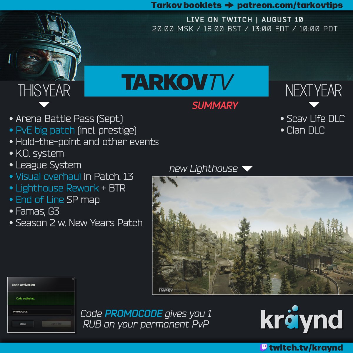 tarkovtips's tweet photo. Some highlights of today's TarkovTV: https://t.co/ys0KT5vjh0
