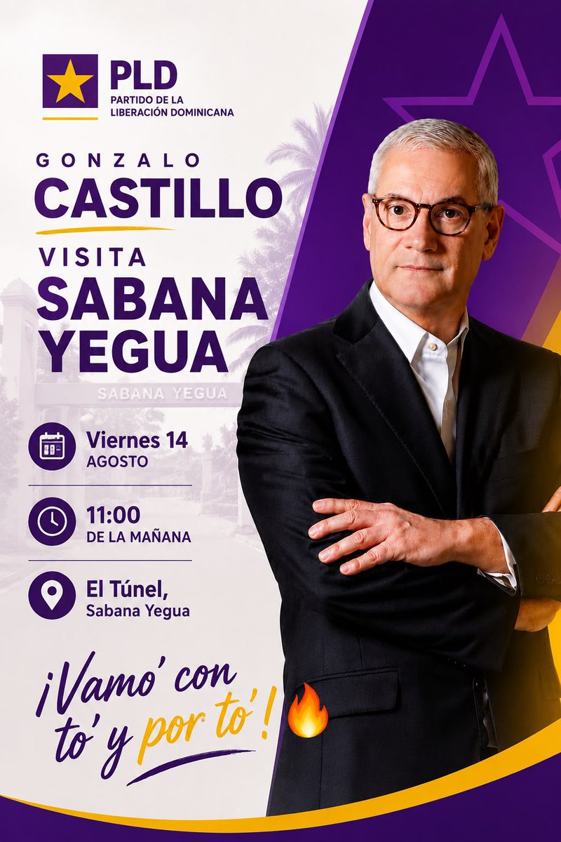 FernandoAriasLa's tweet photo. Pa’ la calle con #Gonzalo2028
Vamos con to’ y por todo!’ #SomosPLD ⭐️🟣⭐️🟣⭐️ https://t.co/Ea2NLDm3yW