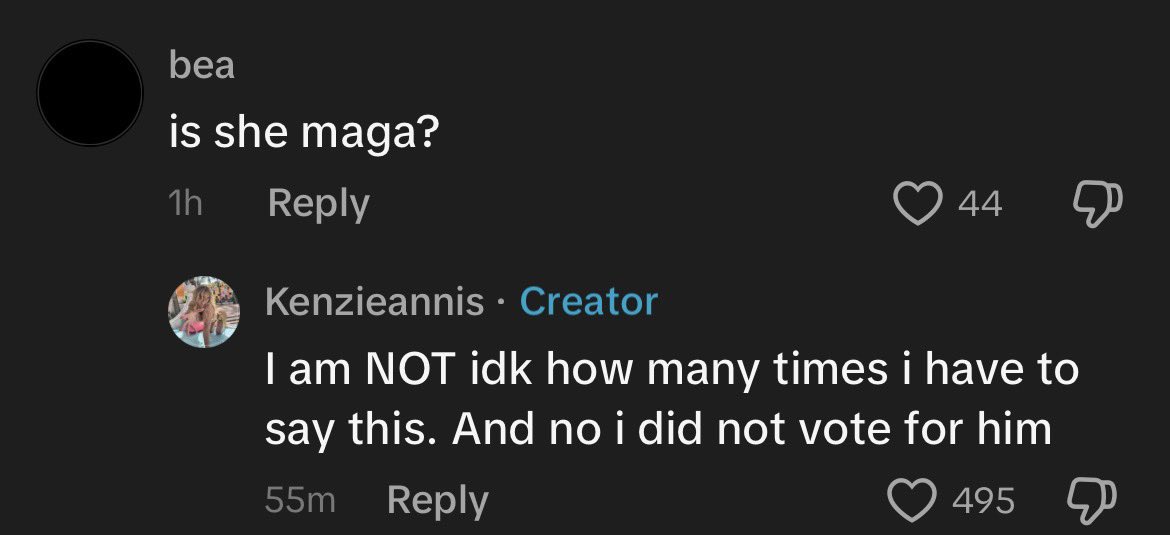 filled_popcorn's tweet photo. gabriel literally follows trump, calebs entire family follows him and he is a registered republican but only kenzie gets hounded with maga allegations everytime. how many times will she address that she isn’t! https://t.co/g9nEncIinh