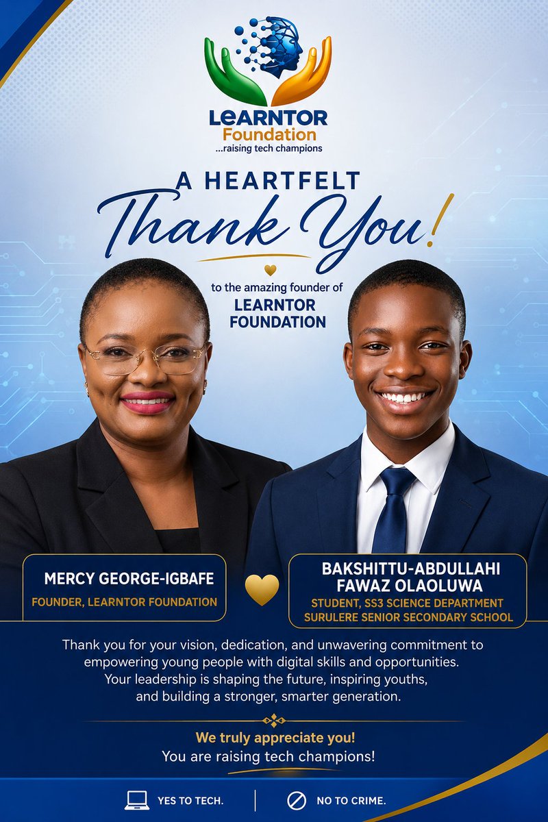 Bak_fawaz_tech's tweet photo. I am Bakshittu-Abdullahi Fawaz Olaoluwa 15 year old, SS 2 student from Surulere Senior Secondary School. Thank you for approving #TechUPBoys4 by @LEARNTORFoundan 
I am gaining expertise in Al (Microsoft Copilot)
Thank you @africastechdr
YES TO TECH. NO TO CRIME. https://t.co/tVAoCbCzGl