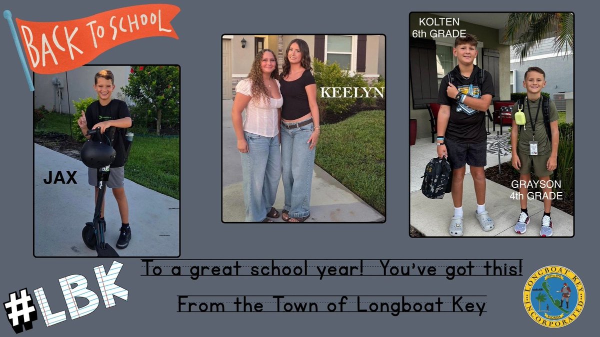 TownofLBK's tweet photo. Wishing all our employees’ children and students in the #LBK community a safe, successful &amp; fun school year! 
We’re sharing first-day photos from our Town family. 💙We would love to see yours, tag us @TownofLBK !
Here’s to a great 2026–27 school year!🍎📚 https://t.co/65glI2uLg3