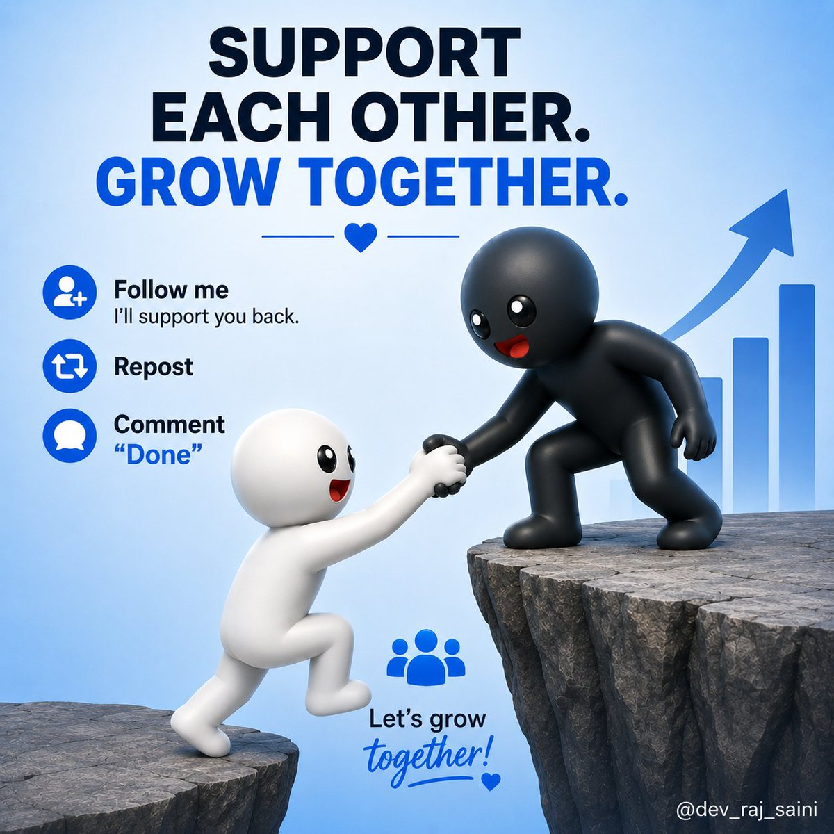 Dev_Raj_Saini's tweet photo. Support each other. Grow together.

Follow me &amp; I’ll support you back. 🚀

❤️ Follow
🔁 Repost
💬 Comment “connection

Let’s grow together! 💙 https://t.co/YYNpMnemEi