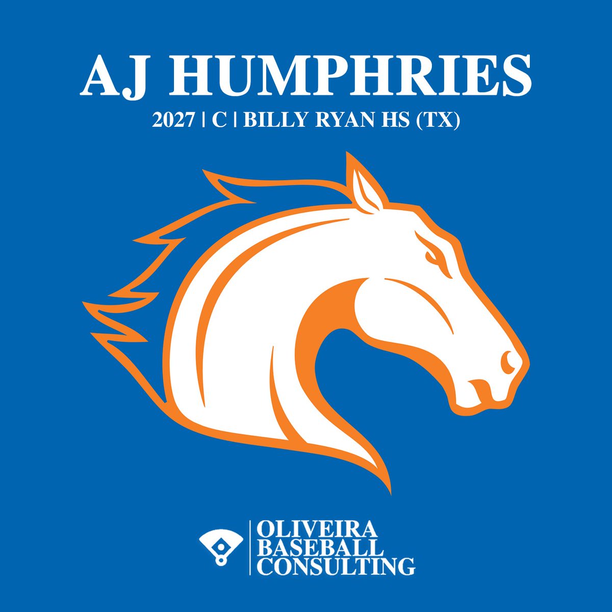 OBC_Recruits's tweet photo. Congrats to AJ Humphries on his commitment to University of Texas at Arlington. The Mavericks are keeping the talented backstop close to home. Excited for the Humphries family #UTA #BuckEm #UAC #Committed #OBC https://t.co/J3LnBaJr2B