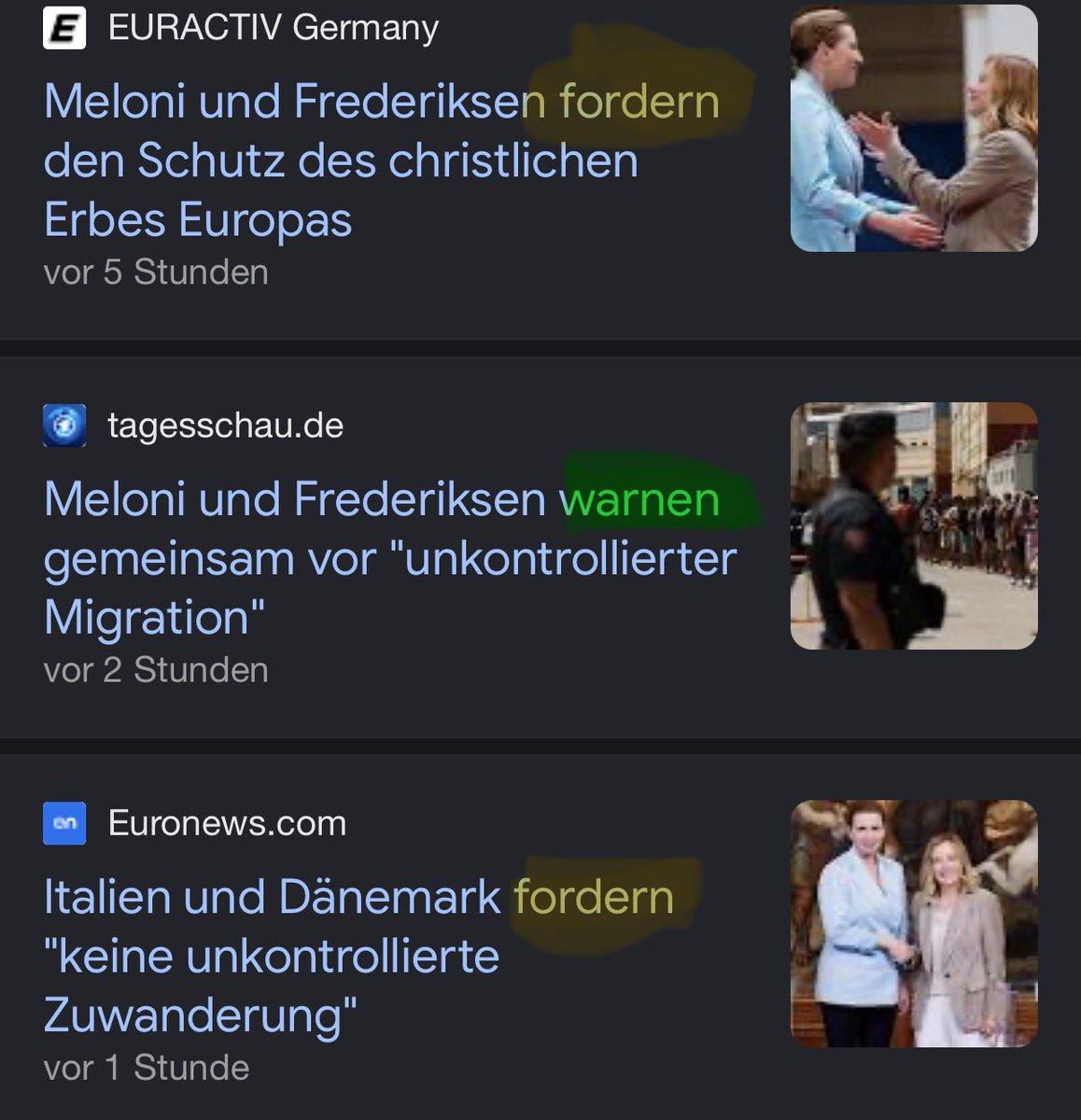 ELENDST0URIST's tweet photo. Na? Auch bemerkt? #tagesschau #meloni #frederiksen #migration https://t.co/2LjAmefEe3