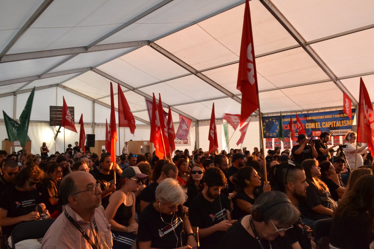 IZAR_Rev's tweet photo. 🚩📸 Cientos de militantes comunistas participan en la Escuela Internacionalista de Verano

🌐 Avanzamos en la construcción de un polo internacional revolucionario que enfrente con independencia de clase el militarismo, la extrema derecha y la crisis climática en todo el mundo https://t.co/BDNQqakpr7