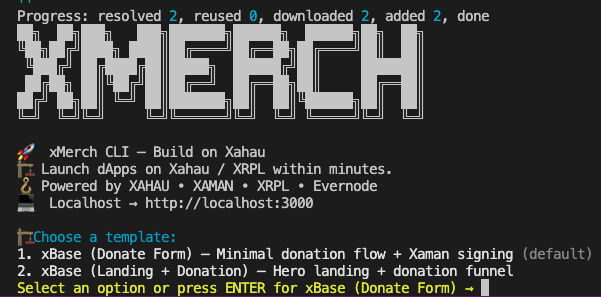 xrpl_mworks's tweet photo. Had an idea late last night after dinner with the wife.

Decided to tap in and build it.

From idea → running code.

pnpm dlx xmerch create yourIdea

Build something. @xMerch_  #xrpl #xahau #evernode https://t.co/svbQjuQqzI