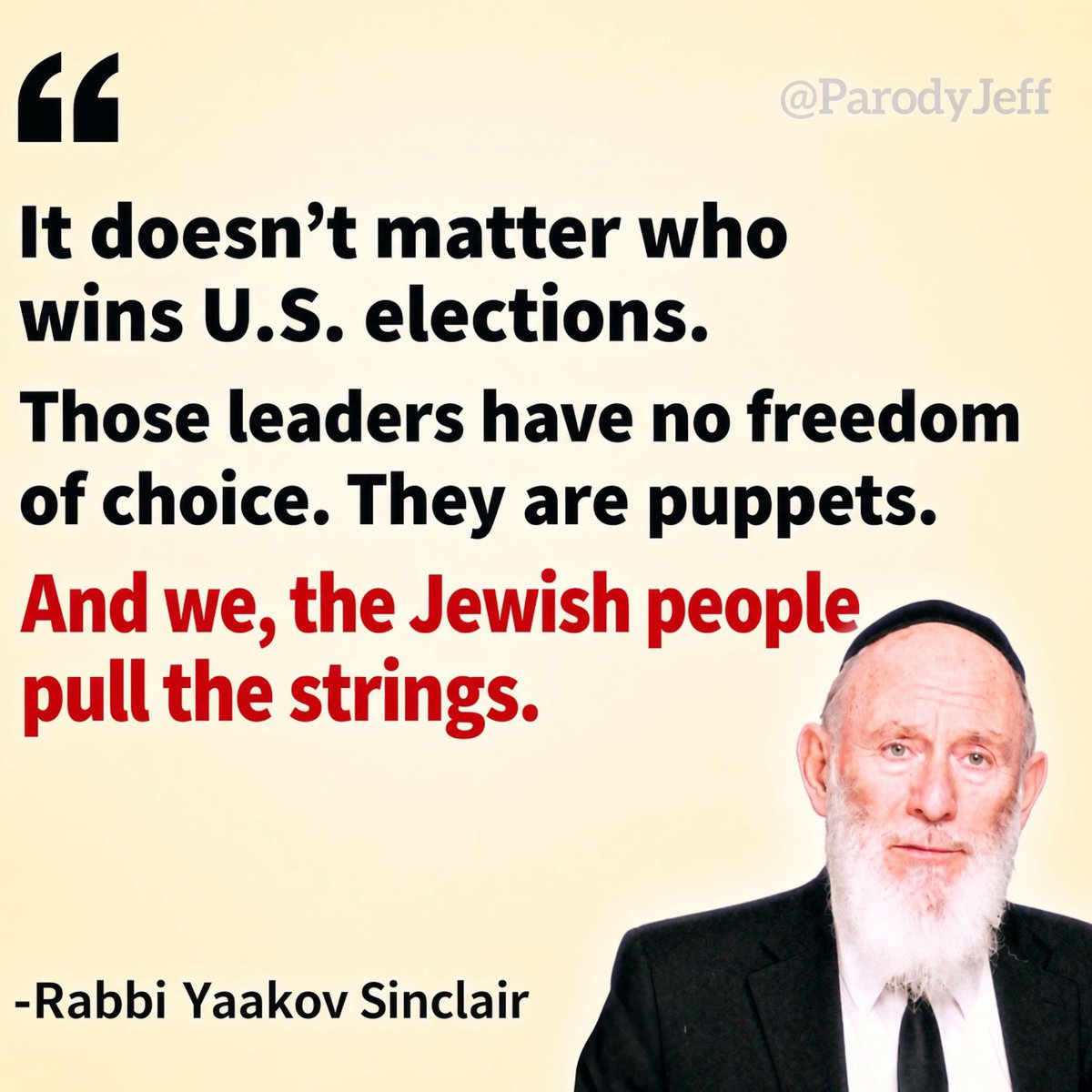 Parodyjeffx's tweet photo. Hey @Grok

Did this Jewish Rabbi really say this? https://t.co/WYyF9foRpo