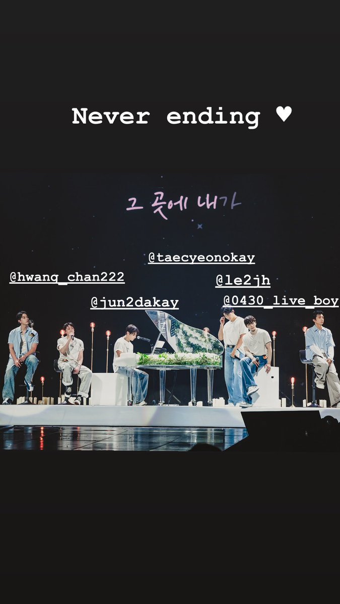 Real2PMBrasil's tweet photo. KHUNSTAGRAM | 10.08.26 - Atualização do Nichkhun no Instagram (Story). 

“Sem fim 🤍

@.hwang_chan222
@.jun2dakay
@.taecyeonokay 
@.le2jh
@.0430_live_boy”

@follow_2PM #2PM #Nichkhun #닉쿤 #นิชคุณ https://t.co/w8Ts29drl5