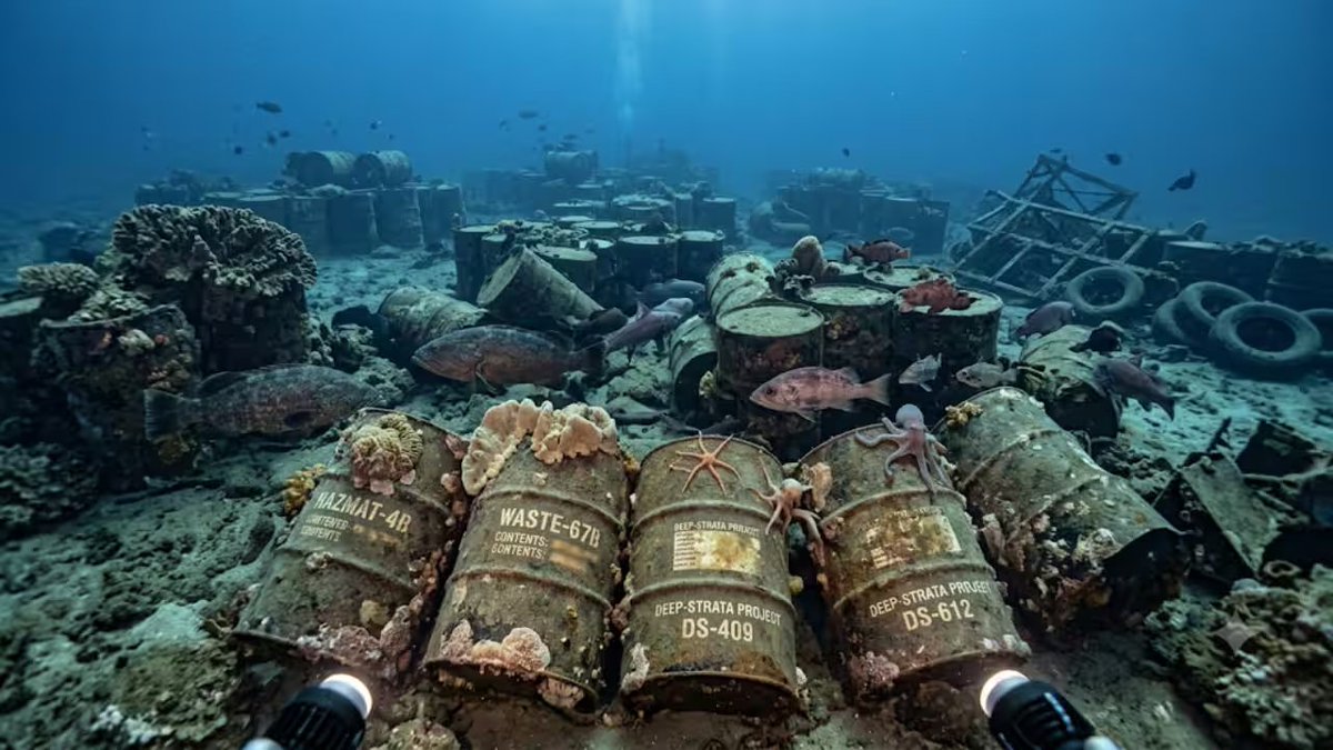 NightSkyToday's tweet photo. JUST IN🚨: Scientists descended more than 15,400 feet into the Atlantic and found more than 200,000 barrels of leaking radioactive waste. https://t.co/4cZANwKFRS