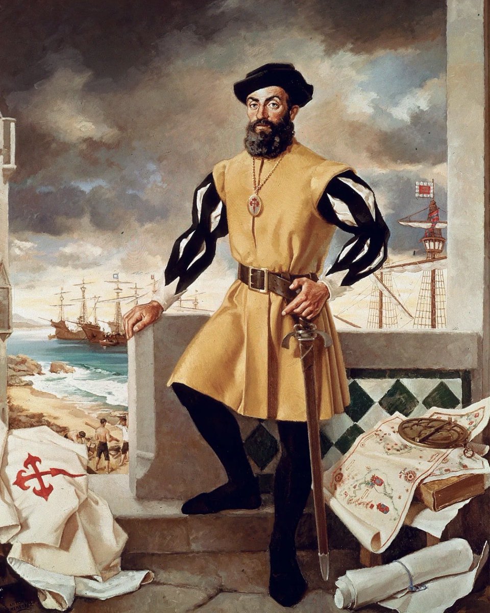 TodayinHistory's tweet photo. Ferdinand Magellan and his five ships departed Seville on the expedition to circumnavigate the world today in 1519. https://t.co/f1aAd8WxlA