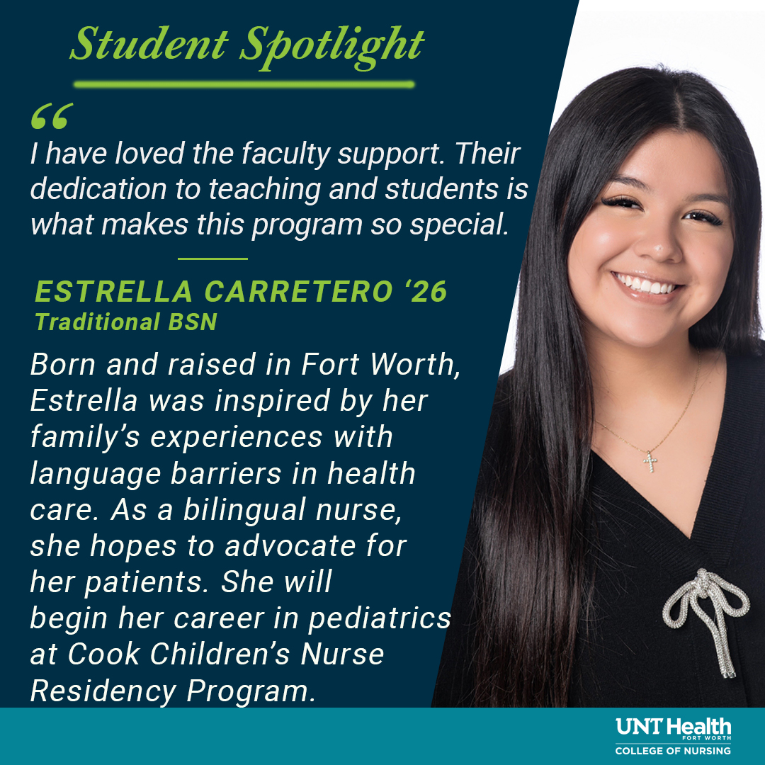 UNTHealthCON's tweet photo. 🎓 Three siblings. Three new nurses. This fall, Estrella Carretero and her brother join the nursing workforce together as inaugural BSN graduates, honoring their family’s legacy. Explore our BSN program: https://t.co/PuwPJwlhdH https://t.co/Kcj9xqs1bw