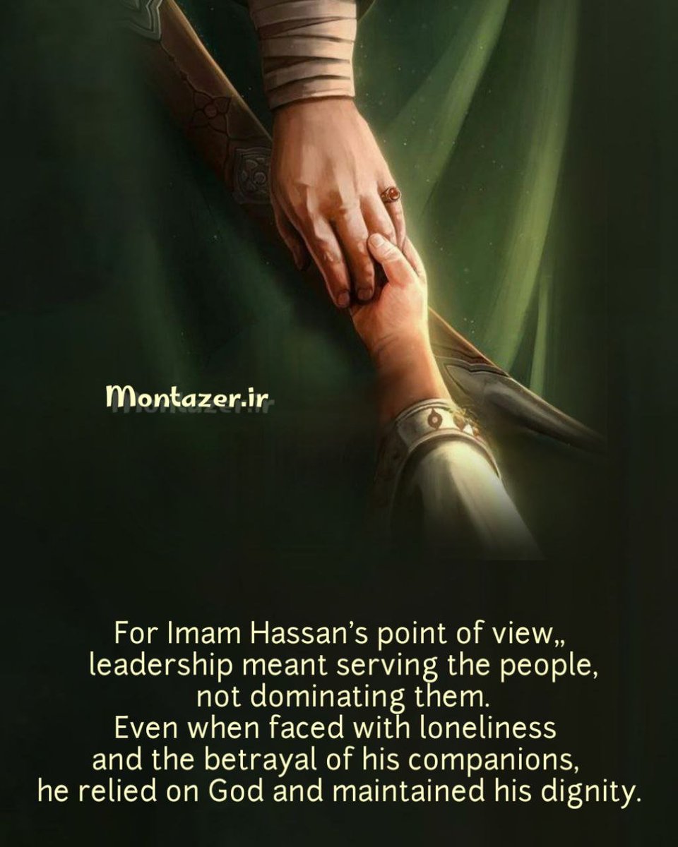 reyhan80975468's tweet photo. Peace treaty of #ImamHassan(AS) with Muawiyah wasn't weakness, it was the sharpest political strategy to protect the core of Shia Islam.
He said:
"I dealt with you gently for God's sake, not out of fear." ✊

#WeMustRise https://t.co/k0fXC303mw