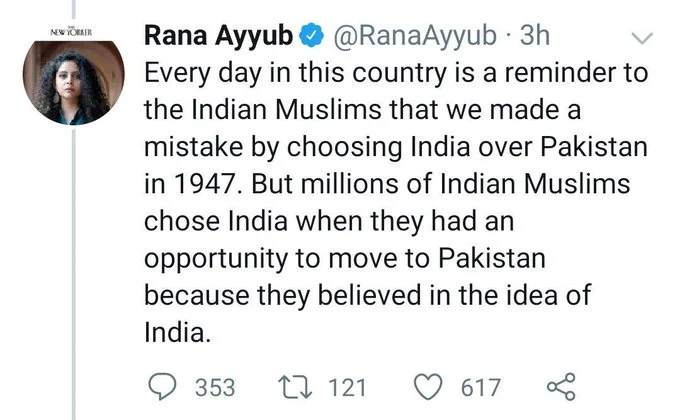rishibagree's tweet photo. If Muslims believed in the idea of India, 
then why did 95% of Muslims vote for Pakistan, but 5% actually went to Pakistan https://t.co/X5dM0T7Deh