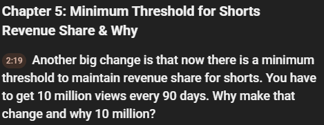 CraftyMasterman's tweet photo. Hey @reneritchie do channels like me that are already in ypp also have to maintain this 10 mil views every 90d requirement for shorts to get money from our shorts? My last 90 days I've only netted 8 mil views from shorts, does that just mean all my shorts will stop making money? https://t.co/so54BqQcWu