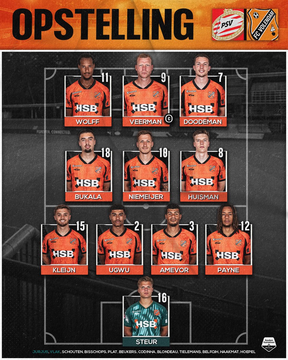 fcvolendam's tweet photo. 🔴⚪ ✘ ⚪🟢

🚨 De opstelling voor de seizoensouverture tegen Jong PSV is bekend!

#JPSVOL | #WêiBinneVòlledam https://t.co/gG5IgTpqzR