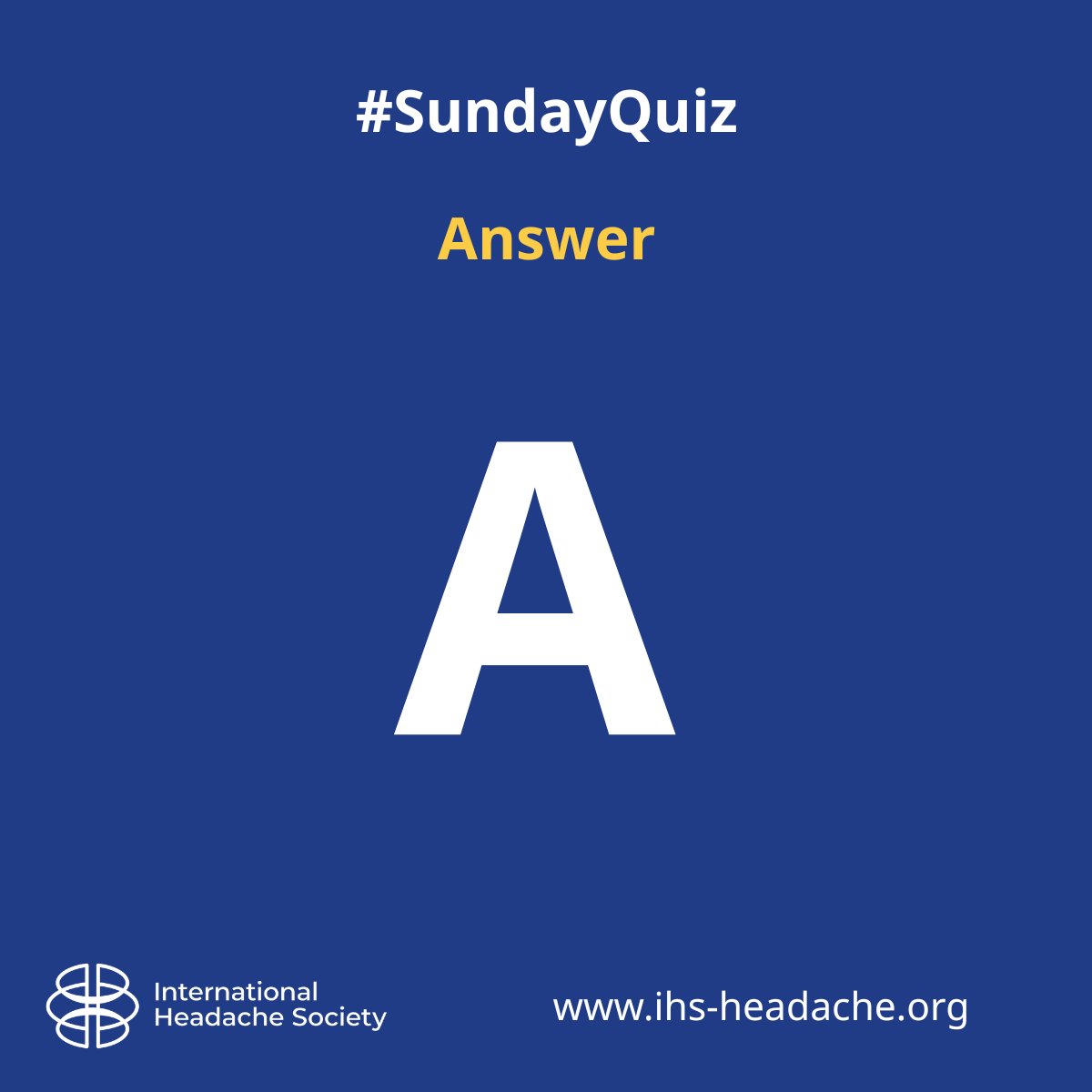 ihs_official's tweet photo. #SundayQuiz

The answer for sunday quiz is: Epicrania fugax

It is a rare primary headache disorder according to the #ICHD-3 described as brief paroxysmal head pain, with stabbing quality, describing a linear or zig-zag trajectory across the surface of one hemicranium commencing and terminating in the distributions of different nerves, lasting 1-10 seconds.

To read more data about this type of headache: https://t.co/Xo13tfxz4f #IHS #ICHD-3