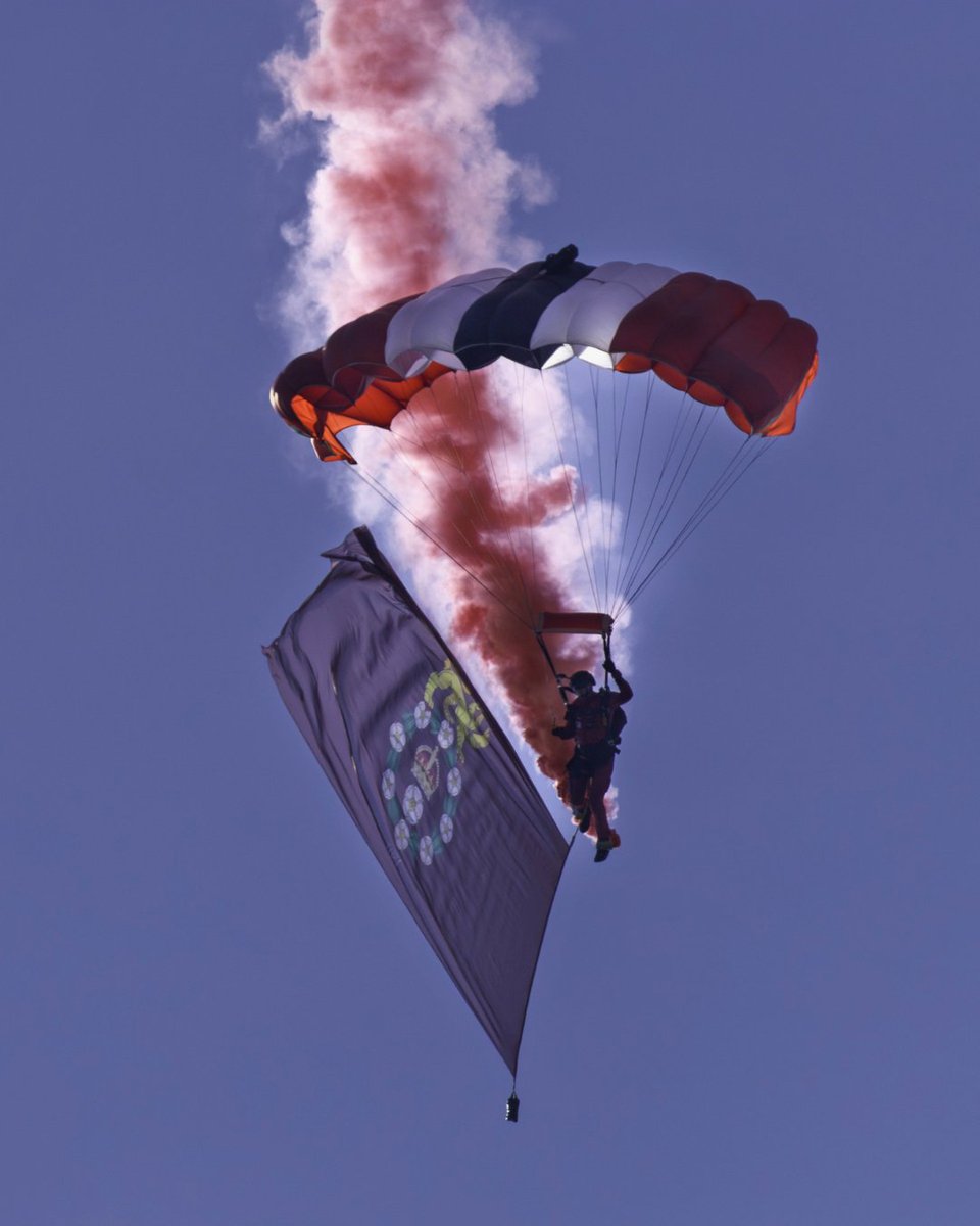 DOYRMS's tweet photo. ✈️ Although the Grand Day Parade was cancelled due to the high temperatures, the Red Devils Parachute Team still put on an incredible display, and visitors enjoyed seeing the iconic Spitfires on the ground. A memorable Grand Day at Dukies! 💙 #GrandDay #Dukies https://t.co/xOhWRLqgcO