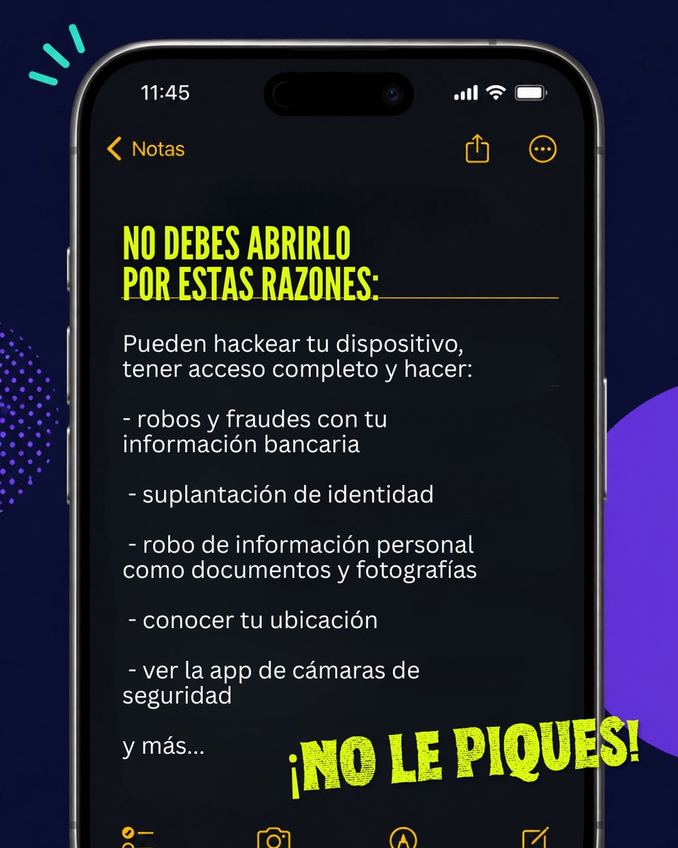 INFONLMX's tweet photo. ¿Recibiste un mensaje como este? Detente un momento.

Los ciberdelincuentes suelen utilizar mensajes sobre paquetes, premios o cuentas bloqueadas para hacer que des clic en enlaces fraudulentos. Un clic puede poner en riesgo tu información personal. Protege tus datos.

#InfoNL 
#ProtecciónDeDatosPersonales
#DatosPersonales