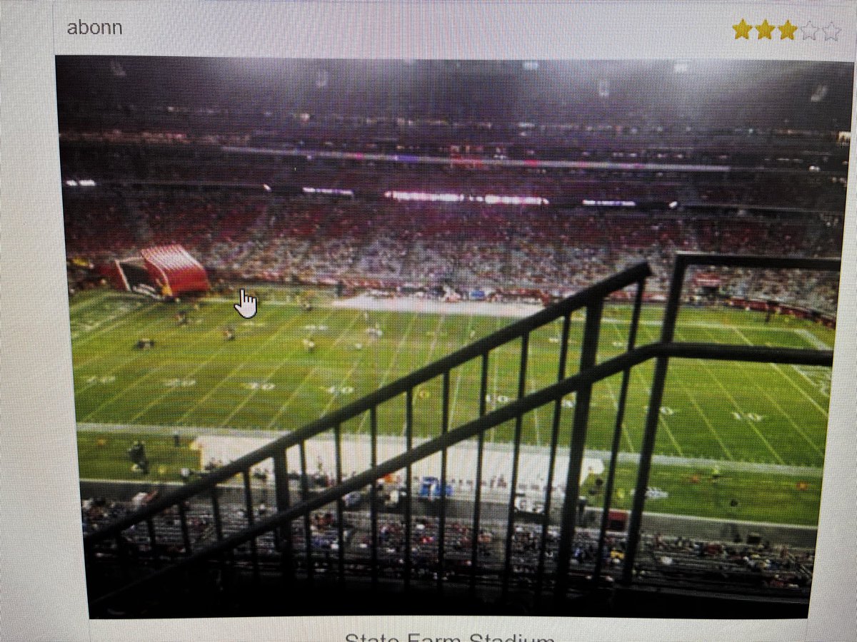 spcarroll19's tweet photo. I will not stand for the slander of the new stadium. I went on a dive using a view from my seat. Most modern nfl stadiums have some obstructed view seats. Here are some of the worst offenders I’ve found. I’m sure there’s more.  #billsmafia https://t.co/eG6sft1ehN
