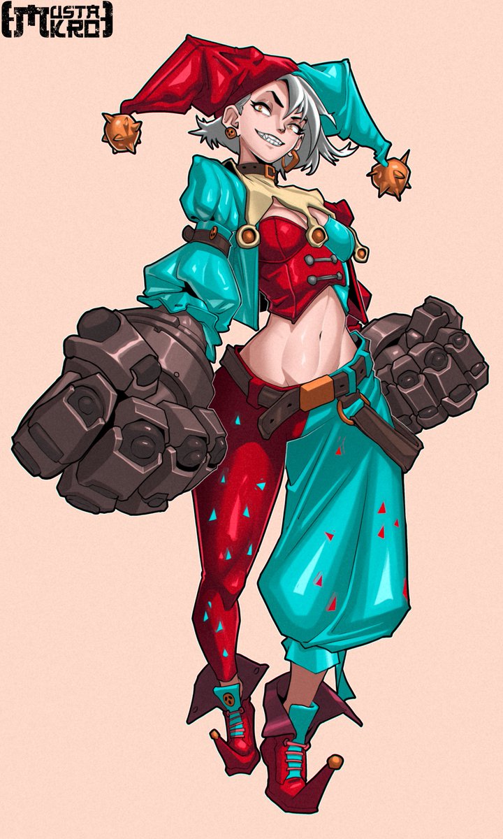 mustakro's tweet photo. Jester Fighter character design https://t.co/xAVRZKXfO9