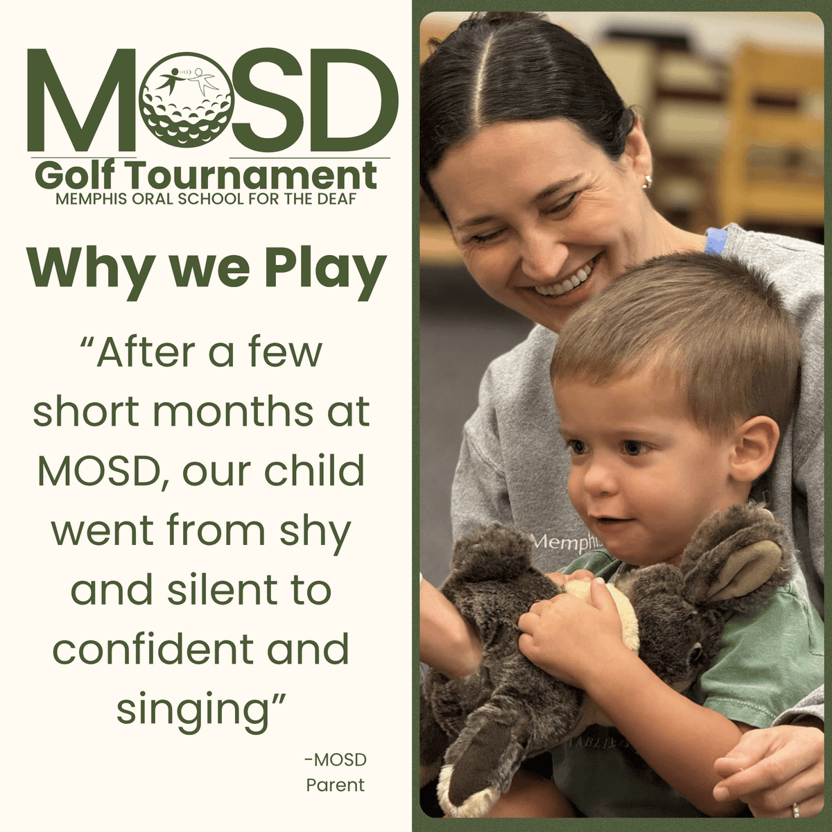 mosdkids's tweet photo. When you support the MOSD Golf Tournament, you're helping children find their voices and use them with confidence.

Join us September 29 at Memphis National Golf Club. https://t.co/uRJp2wPSvE