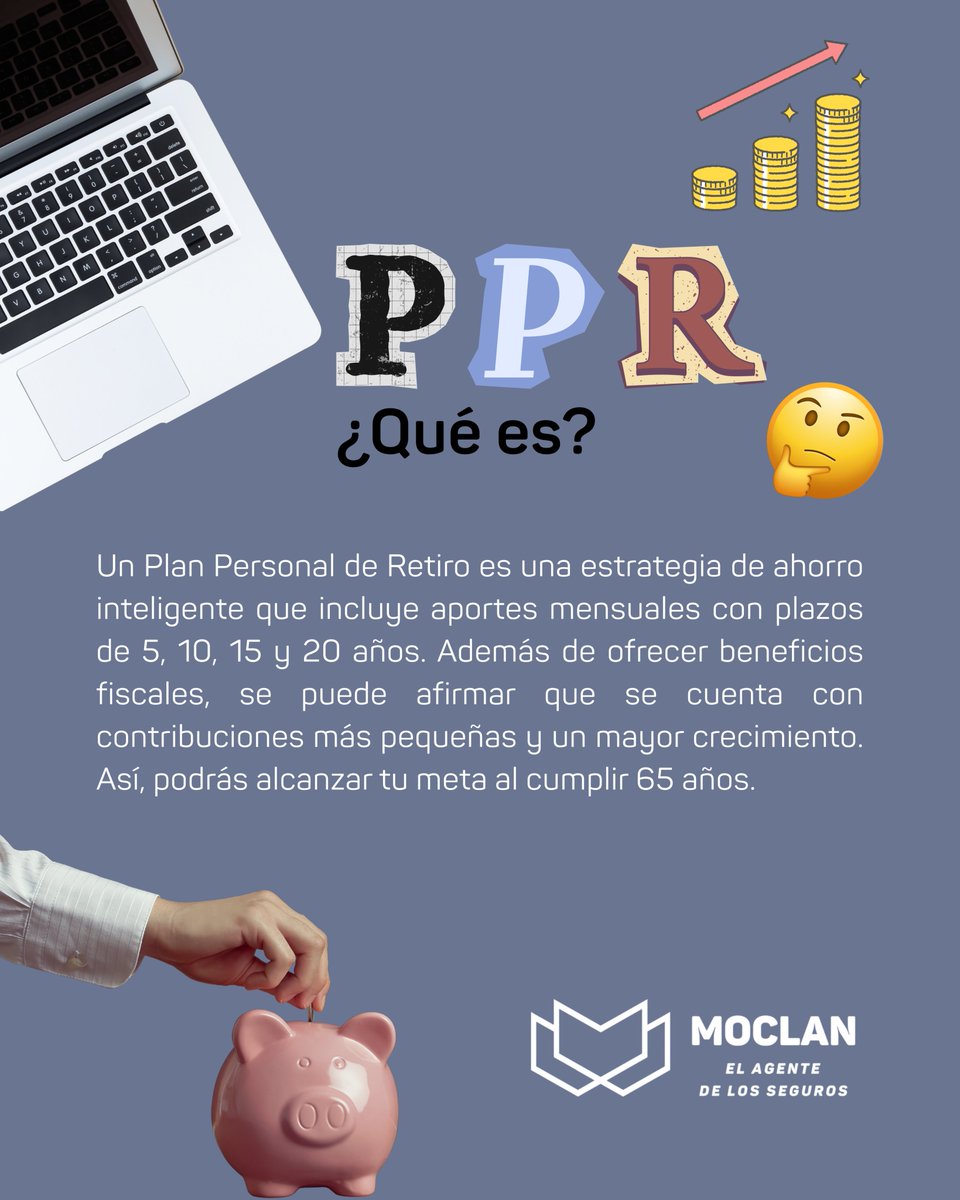 moclansas's tweet photo. Un Plan Personal de Retiro, no solo tienes beneficios al llegar a tu edad alcanzada; tienes beneficios en el trayecto de tu ahorro, con deducciones fiscales📉
Cotiza y emite, con “El Agente de los Seguros”
📨contactoweb@moclan.com.mx
#PPR #Ahorro #Jubilación #Crecimiento https://t.co/zEhBsNhdkp