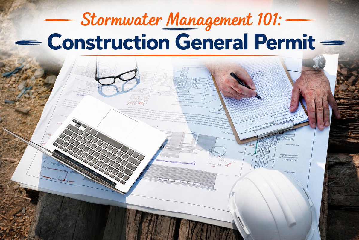 TravisCountyEQ's tweet photo. What is a Construction General Permit (CGP)? 
Issued by TCEQ under TPDES, the CGP requires construction sites disturbing 1+ acre (including sites within a larger common plan) to implement BMPs like silt fence, stabilized entrances &amp; rock berms to reduce erosion &amp; sediment runoff https://t.co/HiKtnTLqcT