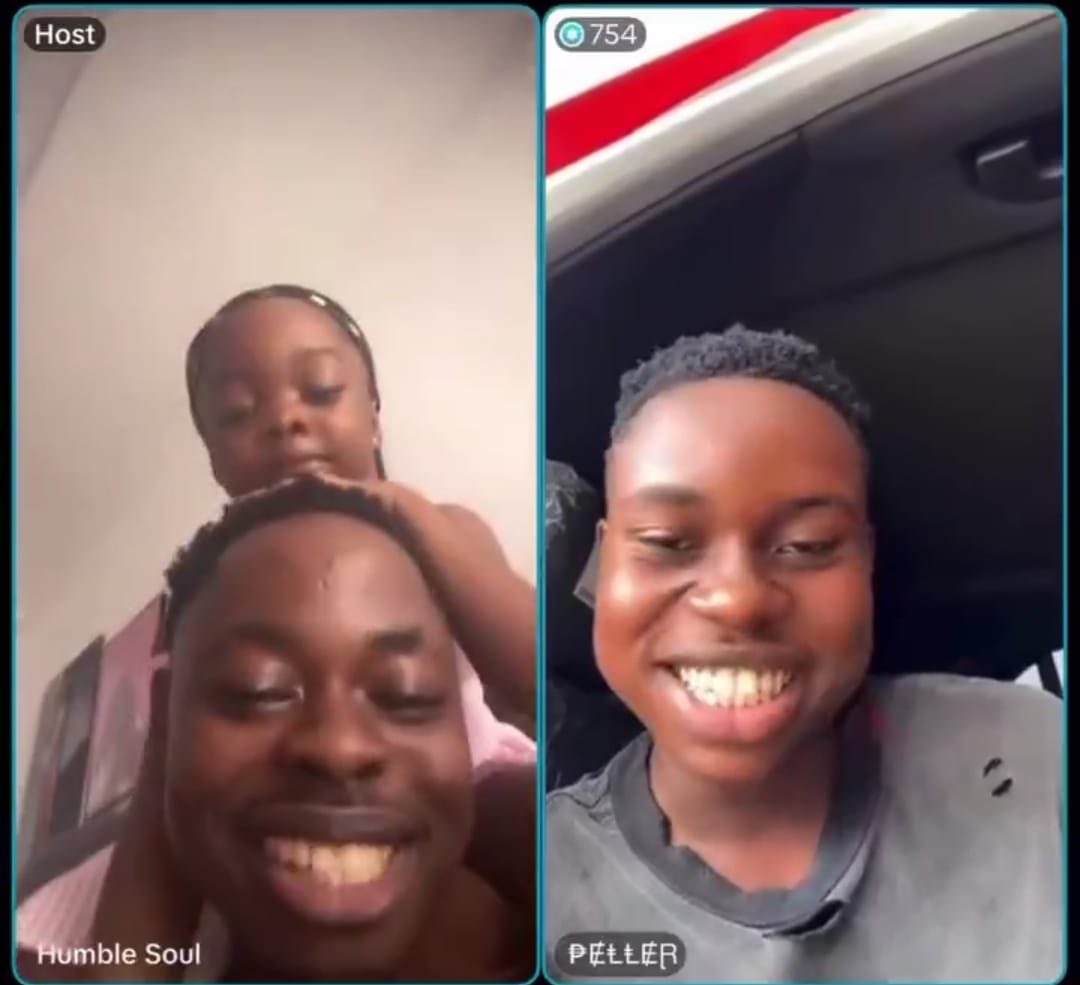 GuyMr10's tweet photo. Peller met his lookalike on TikTok live and the guy begged to stream with him, then Peller told him to come with his daughter so they can all stream together 😂❤️ https://t.co/YUHyRcU9vx