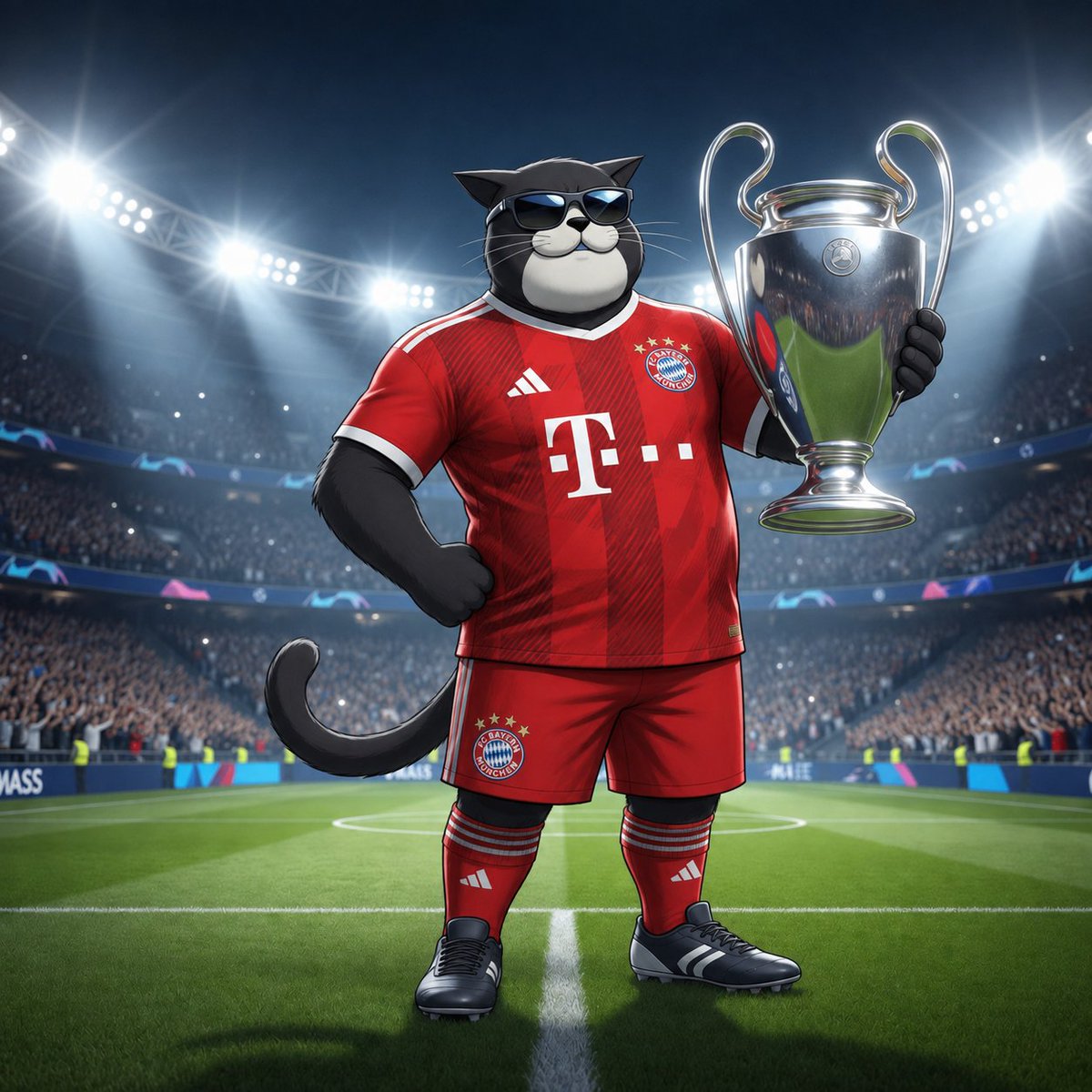 NK202509's tweet photo. @FCBayern $Fatcat feiert mit https://t.co/p6yJeNGcOe