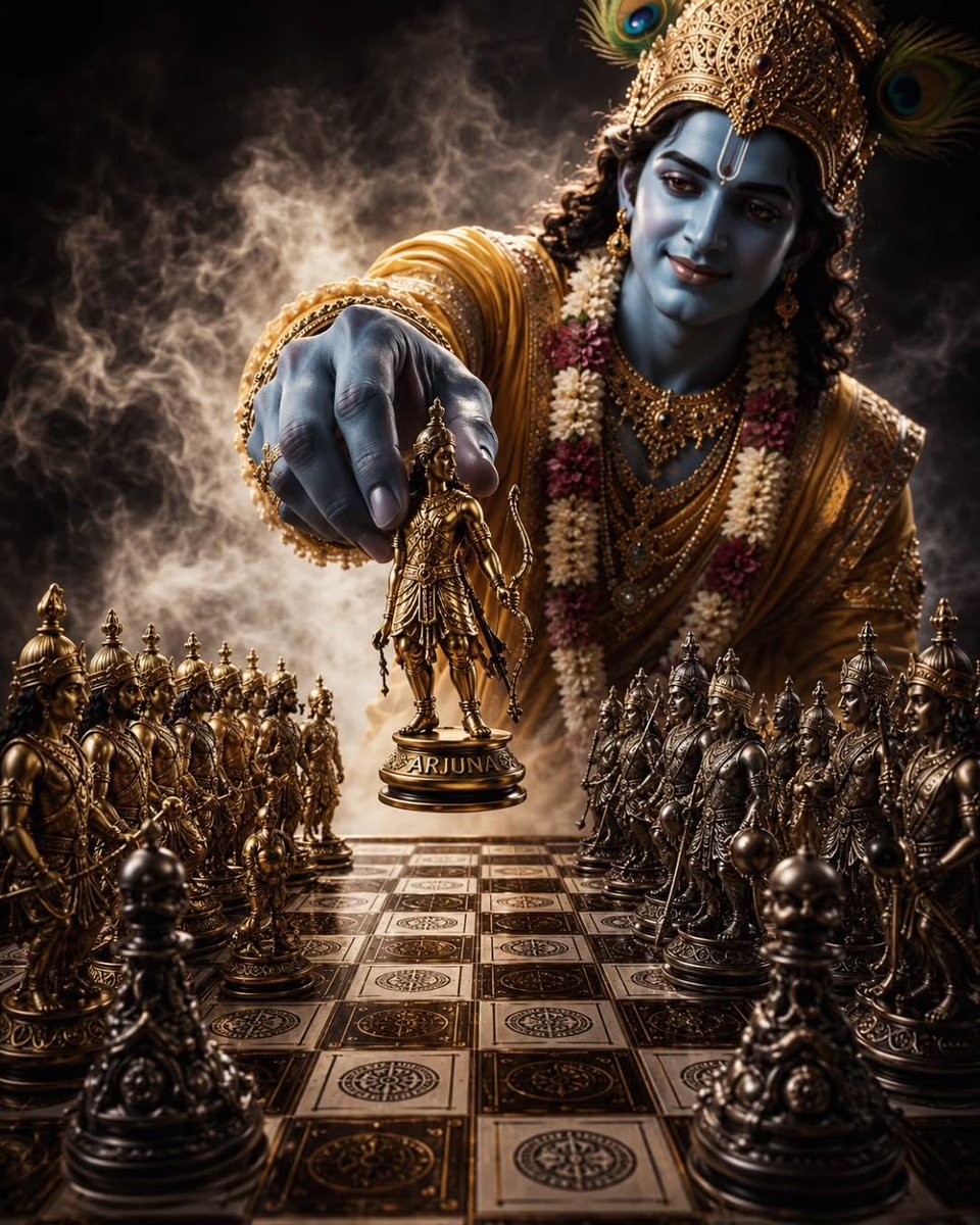 Bhgawad_Gita's tweet photo. The material world binds us with chains created by our own desires. https://t.co/1Rl97myOkW