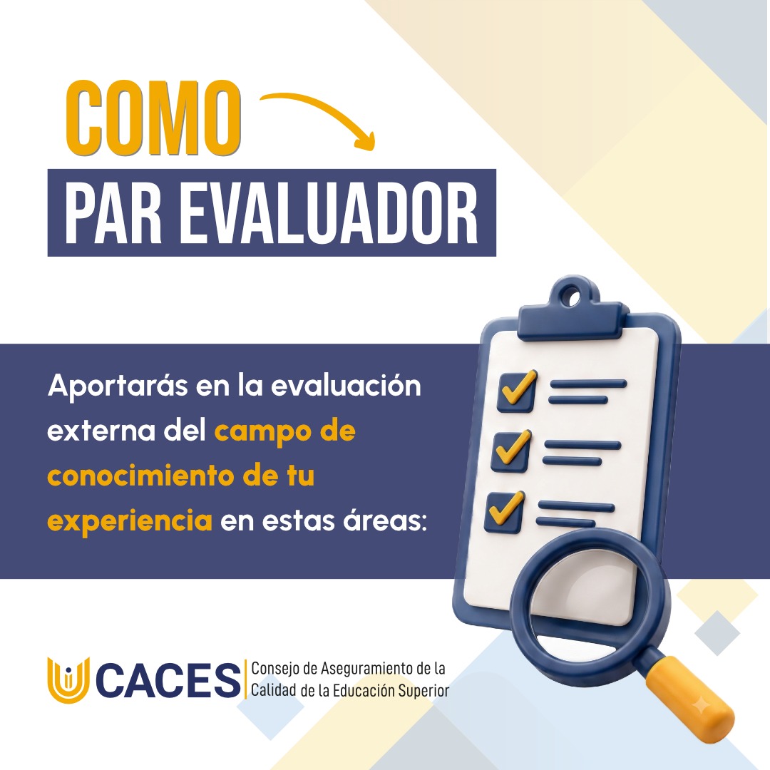 Caces_Ec's tweet photo. 📚¿Quieres ser #ParEvaluador del CACES y participar en el proceso de cualificación de universidades y escuelas politécnicas?

Postula aquí ⤵️ https://t.co/9CV3oDWllp https://t.co/qRka5Ir1t5